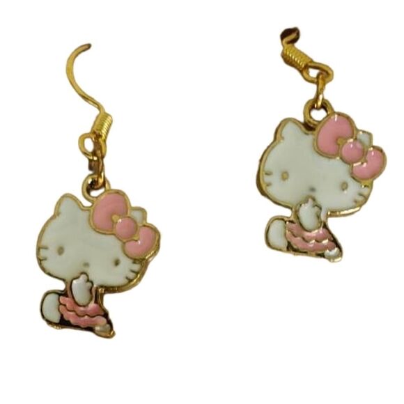 Hello Kitty Sanrio Charm Dangle Earrings - Picture 1 of 1